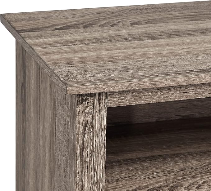 ROCKPOINT 58inch TV Stand Media Console for TV’s up to 65 Inches, Home Living Room Storage Console, Entertainment Center with 4 Open Storage Shelves, Modern TV Console Table (Brown) - LeafyLoom