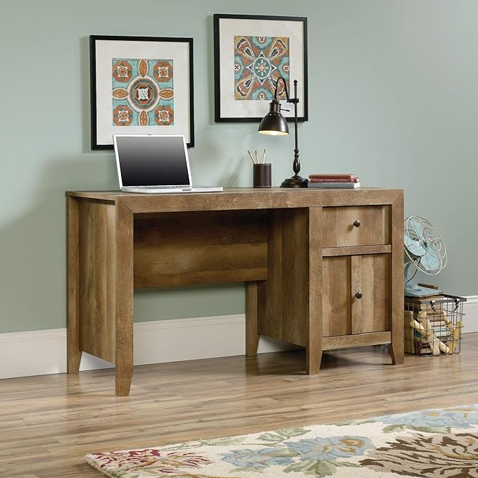 Sauder Dakota Pass Desk, Craftsman Oak finish - LeafyLoom