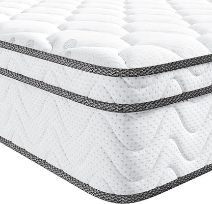 Vesgantti Full Size Mattress, 12 Inch Hybrid Full Mattress in a Box, Double Mattress with Memory Foam and Pocket Spring, Ergonomic Design & Pressure Relief, Medium Firm Feel, 54"*75"*12" - LeafyLoom