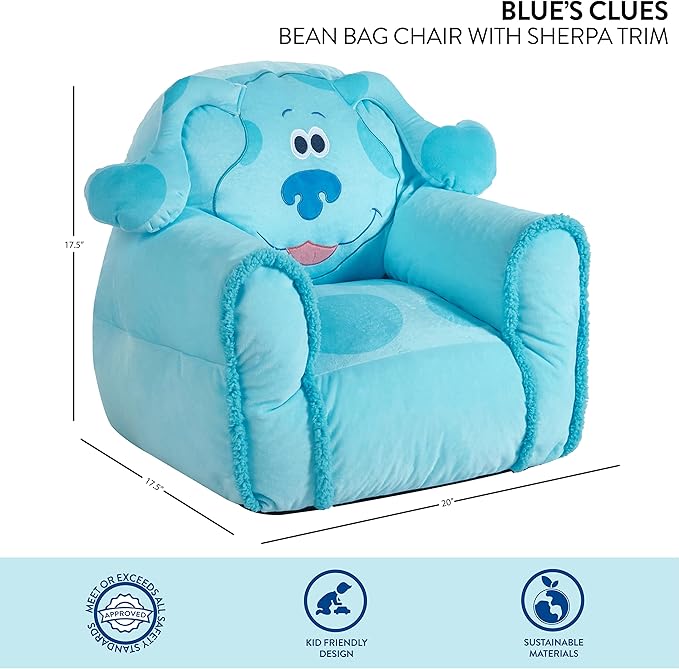 Idea Nuova Blues Clues Bean Bag Sofa Chair Polyester Large - LeafyLoom