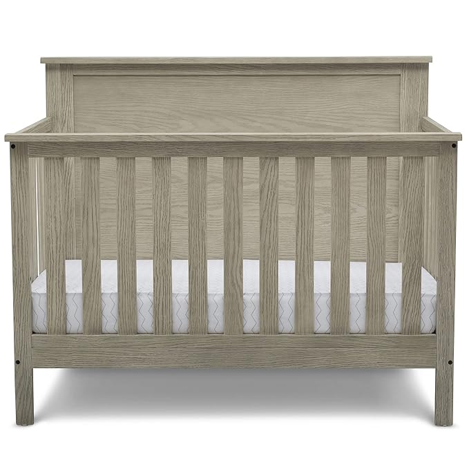 Delta Children Middleton 4-in-1 Convertible Baby Crib, Textured Limestone - LeafyLoom