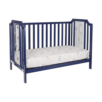 Suite Bebe Celeste 3 in 1 Convertible Island Crib Wood and Acrylic, Navy Blue - LeafyLoom