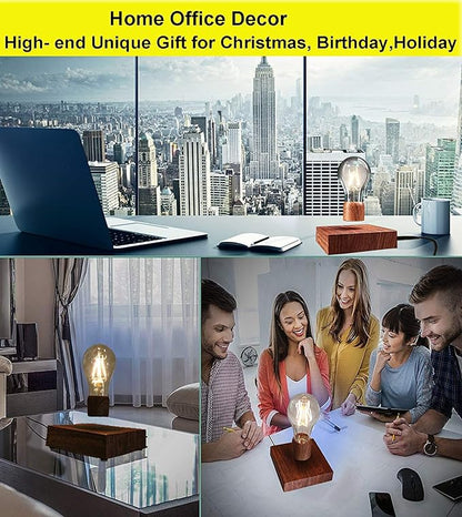 Magnetic Levitating Floating Wireless LED Light Bulb Desk Lamp for Unique Gifts, Room Night Light, Home Office Decor Tech Toys - LeafyLoom