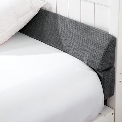 HOMBYS Wedge Pillow Headboard for Bed Gap,Foldable Bed Wedge Gap Filler Queen Size,Matterss Gap Filler,Multi Functional Bed Crack Pillow, Fill The Gap (0-7") Between Your Headboard and Mattress,Grey - LeafyLoom