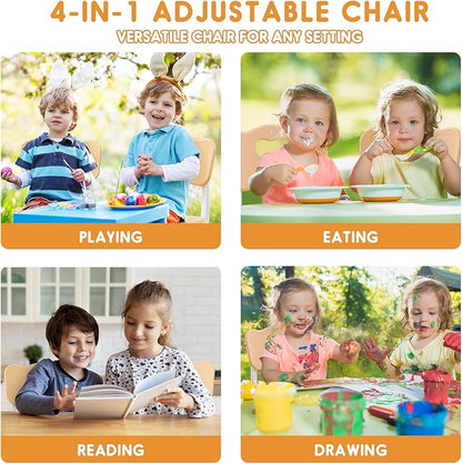 kids chair adjustable height Children chairs suitable for Children age 2-8 with foot covers for home classroom kindergarten and children's venues two-pack - LeafyLoom