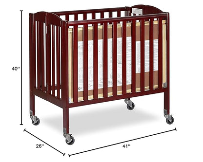 3-in-1 Folding Portable Crib, Cherry, Large - LeafyLoom