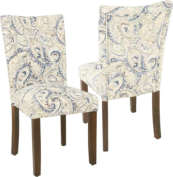 HomePop Parsons Classic Dining Room Tables and Chairs, Pack of 2, Blue Velvet - LeafyLoom