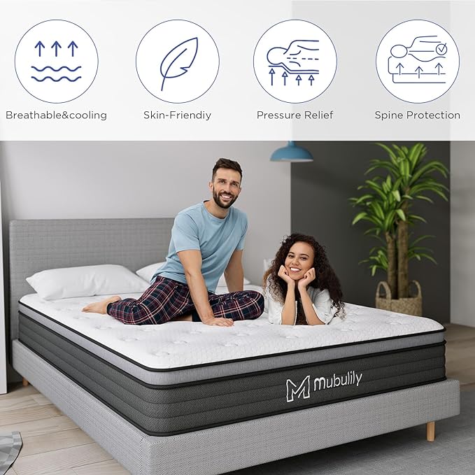 King Mattress,8 Inch Hybrid Mattress in a Box with Gel Memory Foam,Motion Isolation Individually Wrapped Pocket Coils Mattress,Pressure Relief,Medium Firm Support,CertiPUR-US. - LeafyLoom