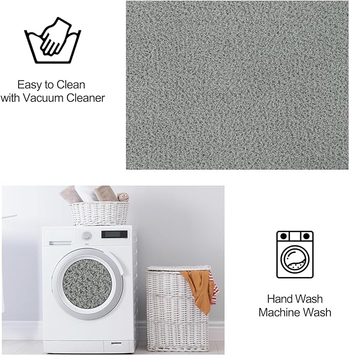 Area Rugs for Bedroom Living Room, 6x9 Grey Super Soft Comfy Thickened Memory-Foam Indoor Carpets, Modern Aesthetic Minimalist Carpet for Boys Girls Adults Apartment Nursery Home Décor - LeafyLoom