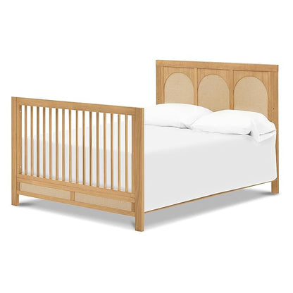 Namesake Eloise 4-in-1 Convertible Crib in Honey and Performance Sand Eco-Weave, GREENGUARD Gold Certified - LeafyLoom