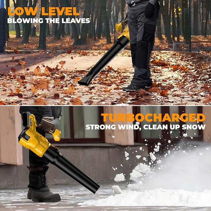 Cordless Leaf Blower for Dewalt 20V Max Battery, 480 CFM Electric Blower with Brushless Motor, Adjustable 3 Speeds up to 22000RPM, Handheld Leaf Blower for Lawn Care,Yard and Snow Blowing(No Battery) - LeafyLoom