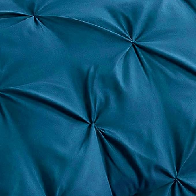 Bedsure King Size Comforter Set - Bedding Set King 7 Pieces, Pintuck Bed in a Bag Teal Blue Bed Set with Comforter, Sheets, Pillowcases & Shams - LeafyLoom