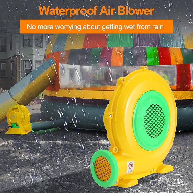 Bounce House Blower, 370W 0.5HP Commercial Air Blower with Double-sided Fan Blade Design, Strong Wind and Great Heat Dissipation Properties for Small Bouncy Castle, Jump Slides, Inflatable Arch - LeafyLoom