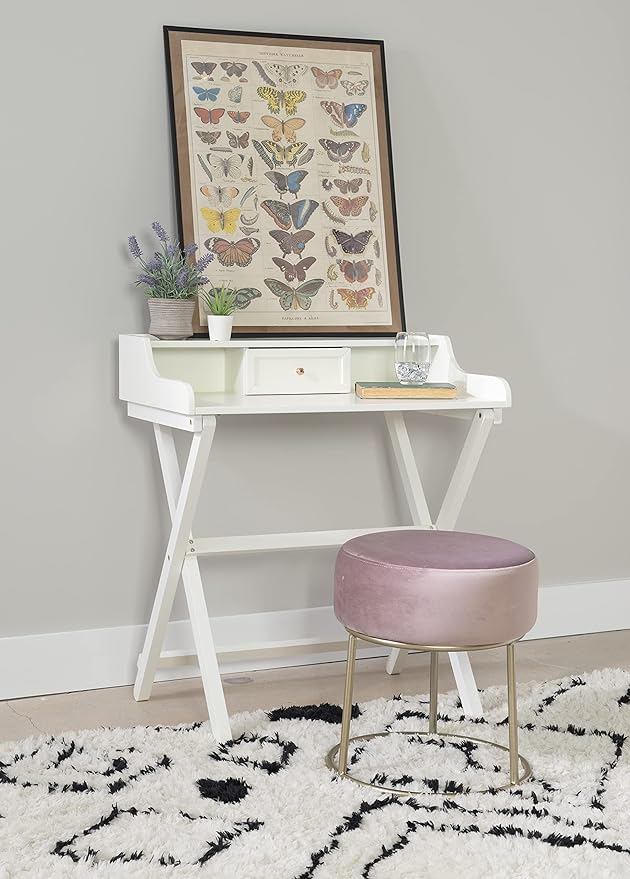 Linon Home Décor Mable White Folding Desk - LeafyLoom