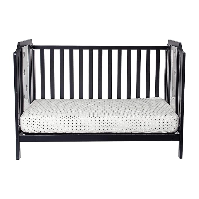 Suite Bebe Celeste 3 in 1 Convertible Island Crib Wood and Acrylic, Black - LeafyLoom