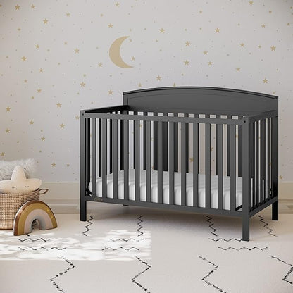 Graco Benton 5-in-1 Convertible Crib (Gray) – GREENGUARD Gold Certified, Converts from Baby Crib to Toddler Bed, Daybed and Full-Size Bed, Fits Standard Full-Size Crib Mattress - LeafyLoom