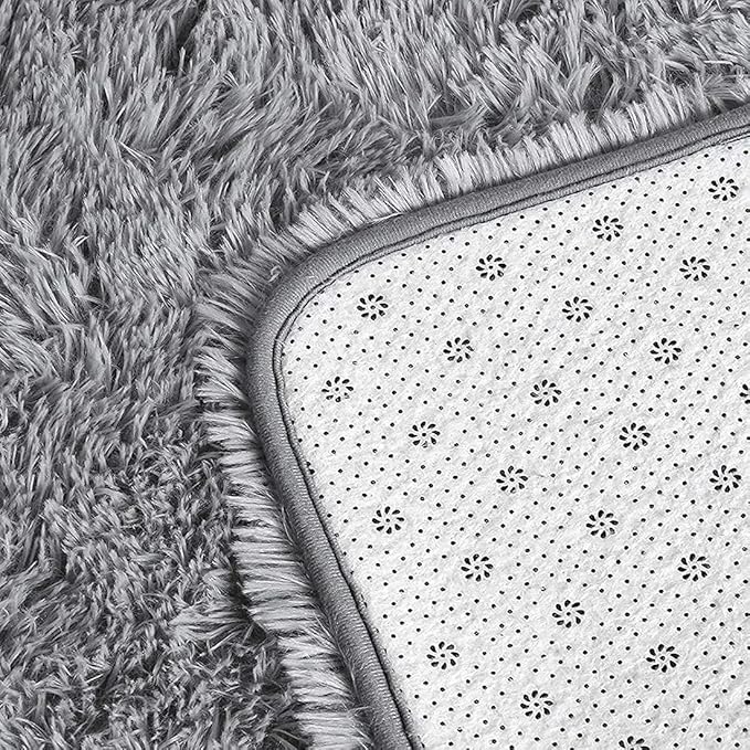 YOBATH Fluffy 8x10 Feet Large Area Rugs for Living Room Bedroom, Big Modern Soft Fuzzy Shaggy Carpet Shag Rugs Girls Boys Kids Nursery Dorm Room, Grey - LeafyLoom