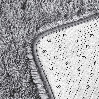 YOBATH Fluffy 8x10 Feet Large Area Rugs for Living Room Bedroom, Big Modern Soft Fuzzy Shaggy Carpet Shag Rugs Girls Boys Kids Nursery Dorm Room, Grey - LeafyLoom