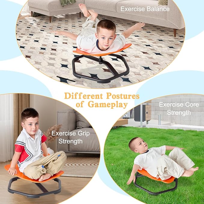 Spinning Chair for Autistic Kids Sit and Spin Chair for Kids Swivel Sensory Chair Elephant Spinning Seat Autism Sensory Chair Items for Sensory Room Training Balance Body Coordination - LeafyLoom