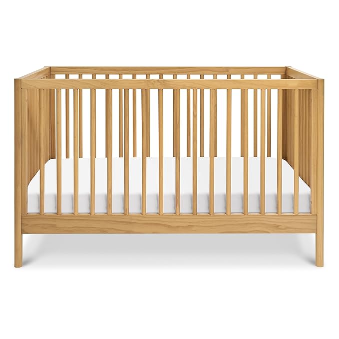 DaVinci Birdie 3-in-1 Convertible Crib, Honey, Easy Assemble, Greenguard Gold Certified - LeafyLoom