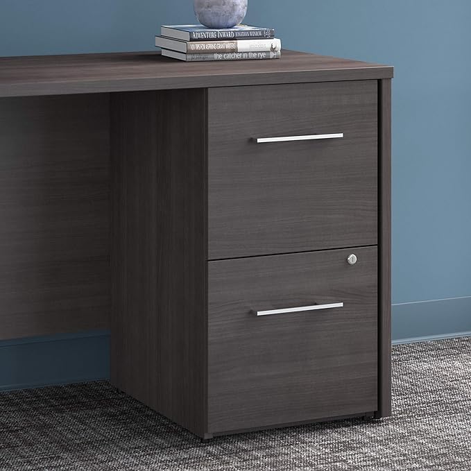 Bush Business Furniture Office 500 2 Drawer File Cabinet, 16W, Storm Gray - LeafyLoom