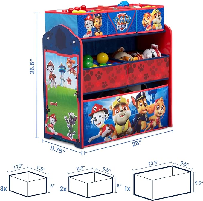 Delta Children Design & Store 6 Bin Toy Storage Organizer, Nick Jr. PAW Patrol - LeafyLoom