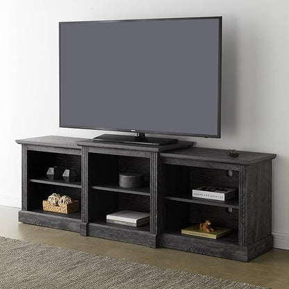 Rockpoint 70inch Classical TV Stand Storage Media Console Entertainment Center for TVs up to 80,Rustic Black - LeafyLoom