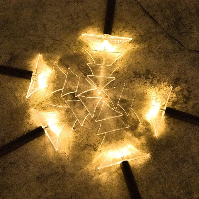 BRIGHTDECK Solar Christmas Pathway Lights Outdoor Decorations, Xmas Tree Lights Waterproof Led Garden Stake Lights for Walkway Yard Lawn Porch Holiday Decor 5-Pack (Xmas Tree Lights) BRIGHTDECK