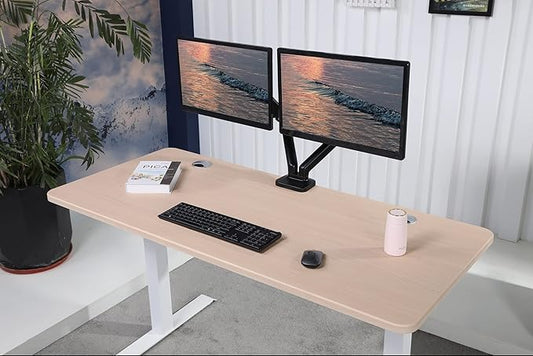 ApexDesk K Series 60" x 27" Electric Height Adjustable Standing Desk with LED Memory Controller (Light Oak) - LeafyLoom