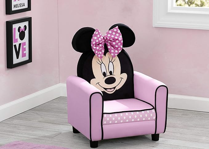 Delta Children Figural Upholstered Kids Chair, Disney Minnie Mouse - LeafyLoom