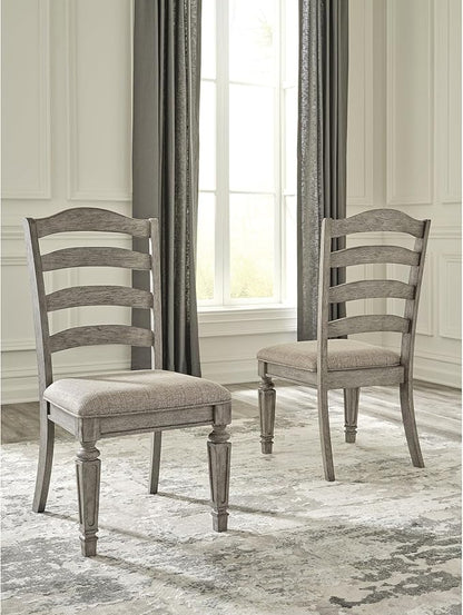 Signature Design by Ashley Lodenbay Classic Farmhouse Weathered Dining Chair, Set of 2, Antique Gray - LeafyLoom