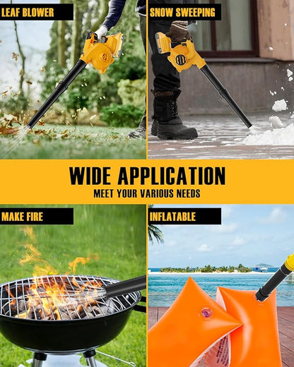 Leaf Blower, Cordless Leaf Blower for DeWalt 20V Battery, Upgrade Brushless Motor, 6 Variable Speed Up to 130MPH, Handheld Electric Blowers for Lawn Care/Dust(Battery Not Included) - LeafyLoom