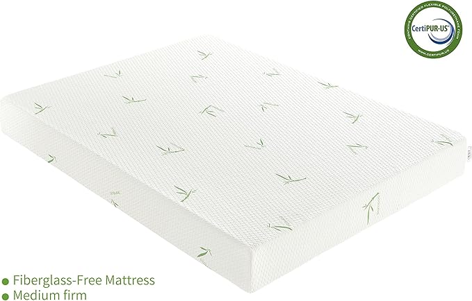 Full Mattress, 8 Inch Memory Foam Mattress with Breathable Bamboo Cover, Medium Firm Gel Mattress for Bunk Bed, Trundle Bed, CertiPUR-US Certified - LeafyLoom