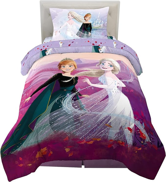 Disney Frozen 2 Kids Bedding Super Soft Comforter And Sheet Set, 4 Piece Twin Size, "Official" Disney Product By Franco - LeafyLoom