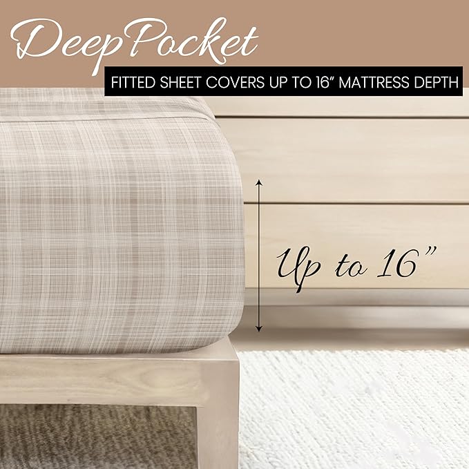 Linen Market 4 Piece Full Bedding Sheet Set (Ray Thatch) - Sleep Better Than Ever with These Ultra-Soft & Cooling Bed Sheets for Your Full Size Bed - Deep Pocket Fits 16" Mattress - LeafyLoom