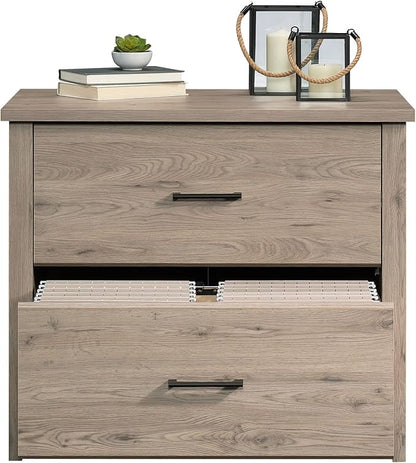 Sauder Summit Station 2-Drawer Lateral File Cabinet, L: 33.86" x W: 20.87" x H: 29.02", Laurel Oak - LeafyLoom