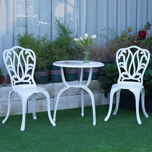 3-Piece Patio Bistro Furniture Set Cast-Aluminum Bistro Table Set for Lawn,Garden,Backyard - LeafyLoom