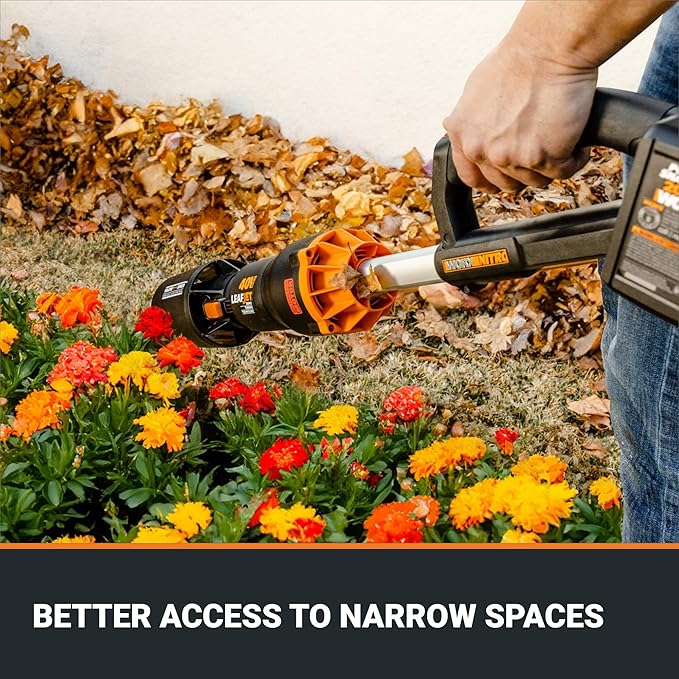 WORX Nitro 40V LEAFJET WG585 Leaf Blower Cordless with Battery & Charger, PowerShare, Blowers for Lawn Care Up to 165 MPH 620 CFM, Lightweight with High-Power Turbine Fan and Brushless Motor - LeafyLoom