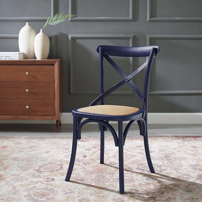 Modway Gear Side, Dining Chair, Midnight Blue - LeafyLoom