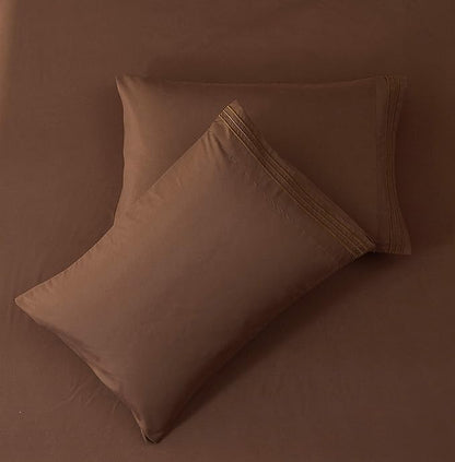 SONORO KATE Sheets Super Soft Microfiber 1800 Thread Count 16 Inch Deep Pocket 4 Piece Queen Brown - LeafyLoom