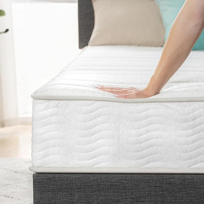 ZINUS 10 Inch Foam and Spring Hybrid Mattress [New Version], Full, Fiberglass free, Medium Firmness, Durable Support, Certified Safe Foams & Fabric, Mattress in A Box - LeafyLoom