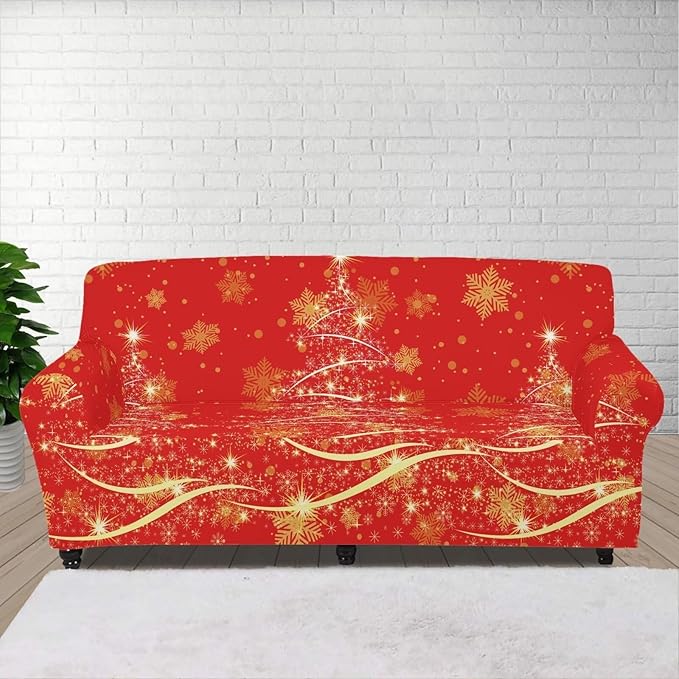 FKELYI Easy Going Stretch Sofa Slipcover Christmas Tree Sofa Couch Cover Washable Sofa Slipcovers Comfortable Furniture Protector XL FKELYI