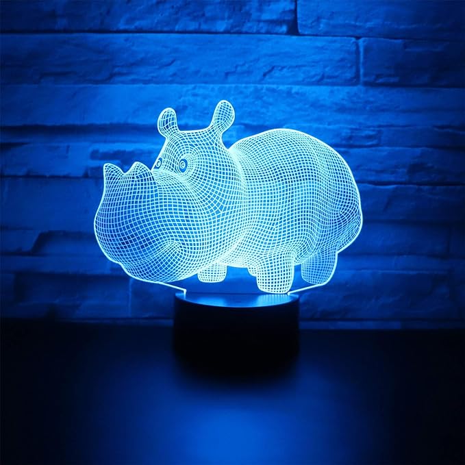 Night Light for Hippo Gift Desk Table Light 7 Colors Changing Touch Control Christmas Birthday Valentine's Day Kids - LeafyLoom