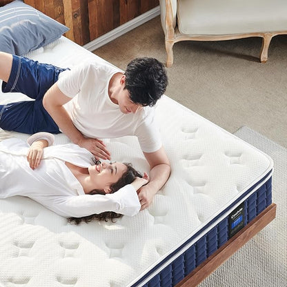 Coolvie Full Size Mattress, 12 Inch Medium Feel Full Mattress in a Box, Hybrid Construction Individual Pocket Springs with Memory Foam, Cooler Sleep with Pressure Relief and Support - LeafyLoom