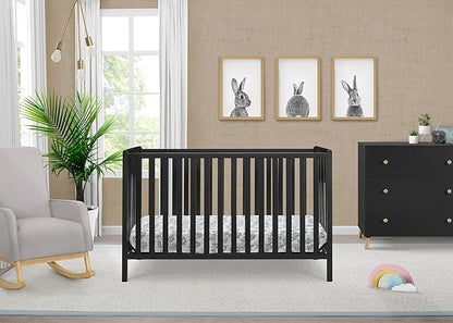 Delta Children Heartland 4-in-1 Convertible Crib, Black - LeafyLoom