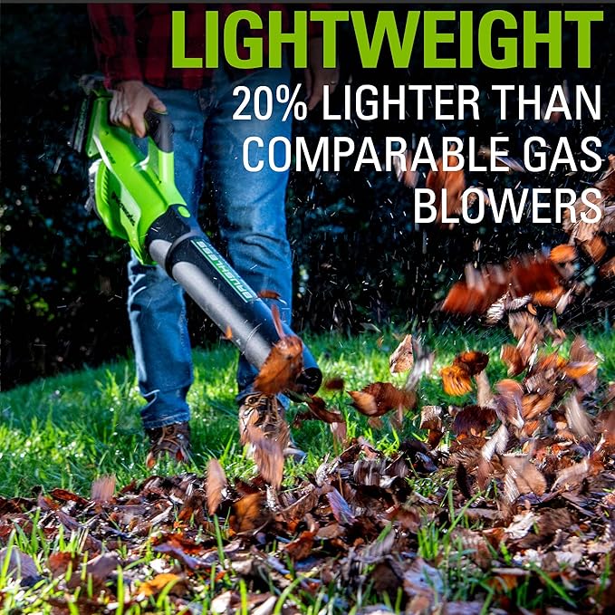 Greenworks 40V (130 MPH / 550 CFM / 75+ Compatible Tools) Cordless Brushless Axial Leaf Blower, Tool Only - LeafyLoom