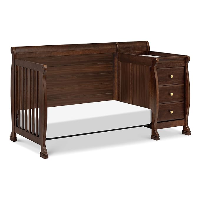 DaVinci Kalani 4-in-1 Convertible Crib and Changer Combo in Espresso - LeafyLoom