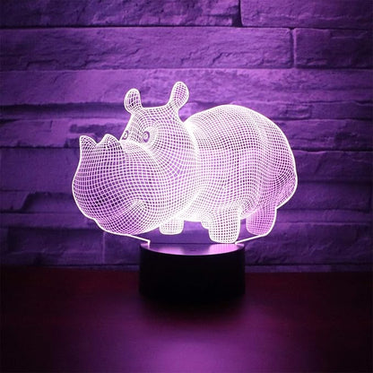 Night Light for Hippo Gift Desk Table Light 7 Colors Changing Touch Control Christmas Birthday Valentine's Day Kids - LeafyLoom