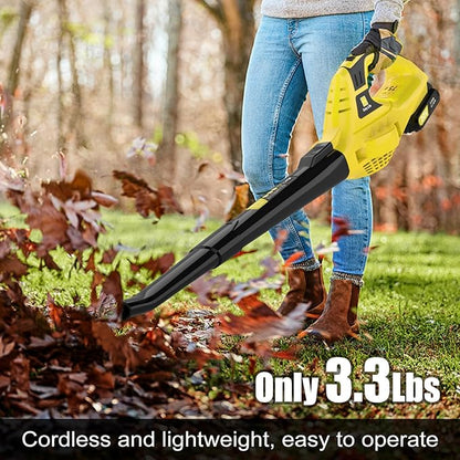 Leaf Blower Cordless,21V Handheld Electric Leaf Blower with Battery and Charger, 2 Speed Mode, Lightweight Battery Powered Leaf Blowers for Lawn Care,Patio, Yard, Sidewalk,Snow Blowing - LeafyLoom