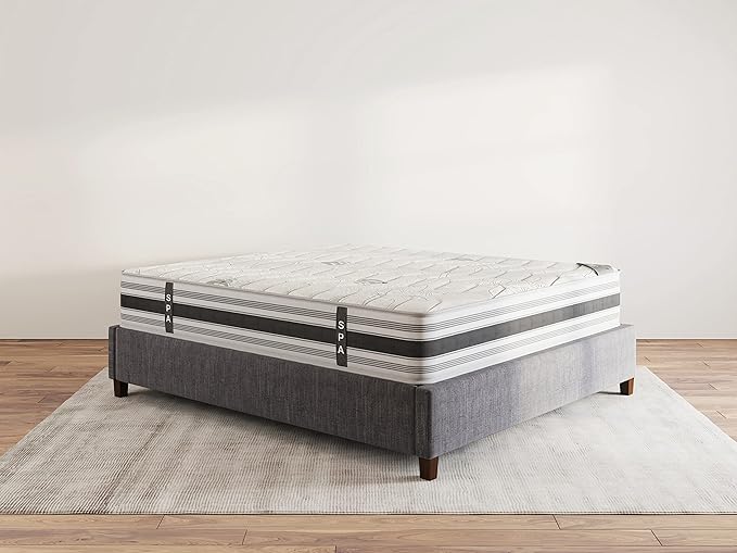 Ottomanson 12" Queen Mattress in a Box Made in USA, Firm Mattress, Hybrid Mattress Cool Improved Airflow with Edge to Edge Pocket Coil, Bed in A Box, Ottopedic - LeafyLoom